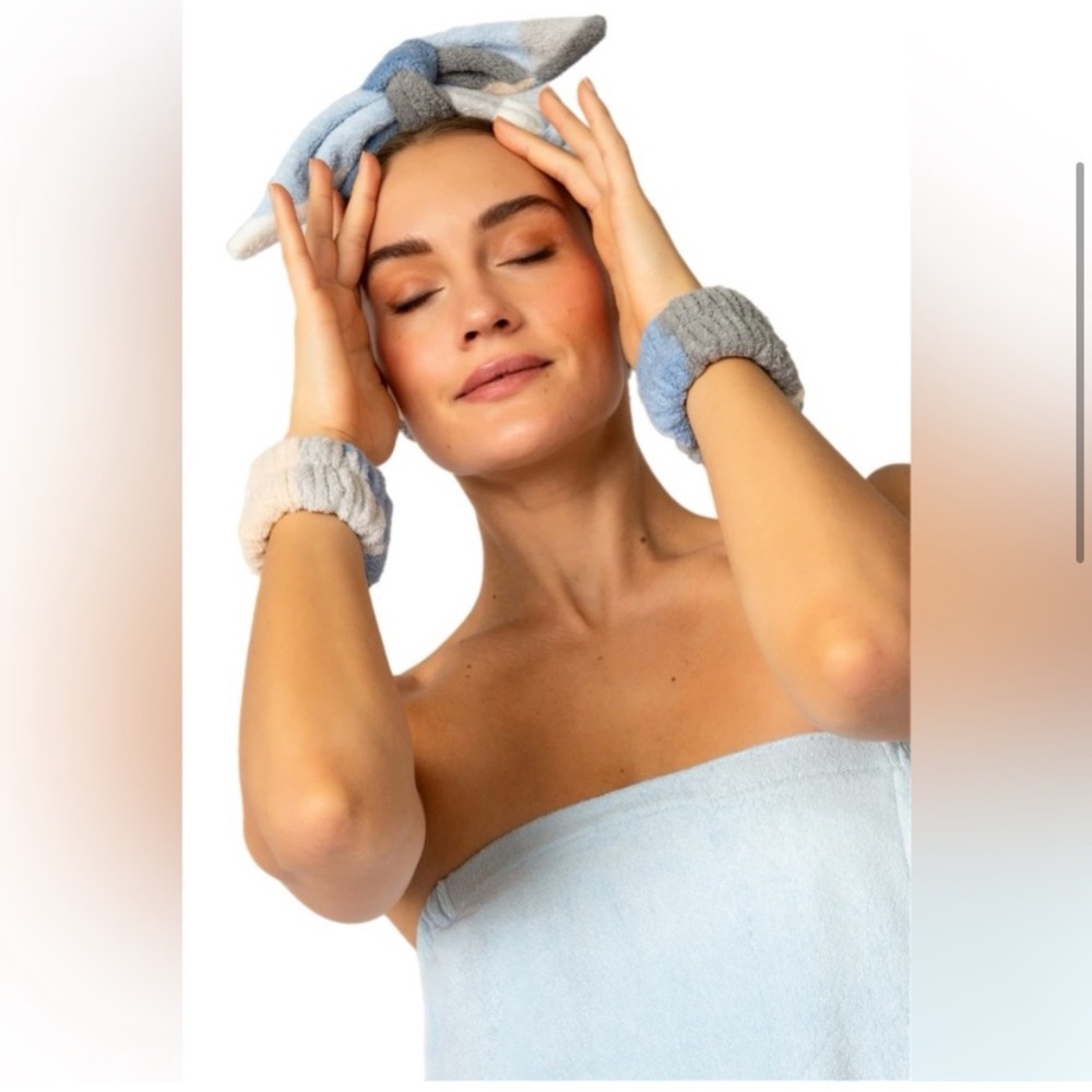 PJ Salvage Spa Headband & Wrist Towel Set